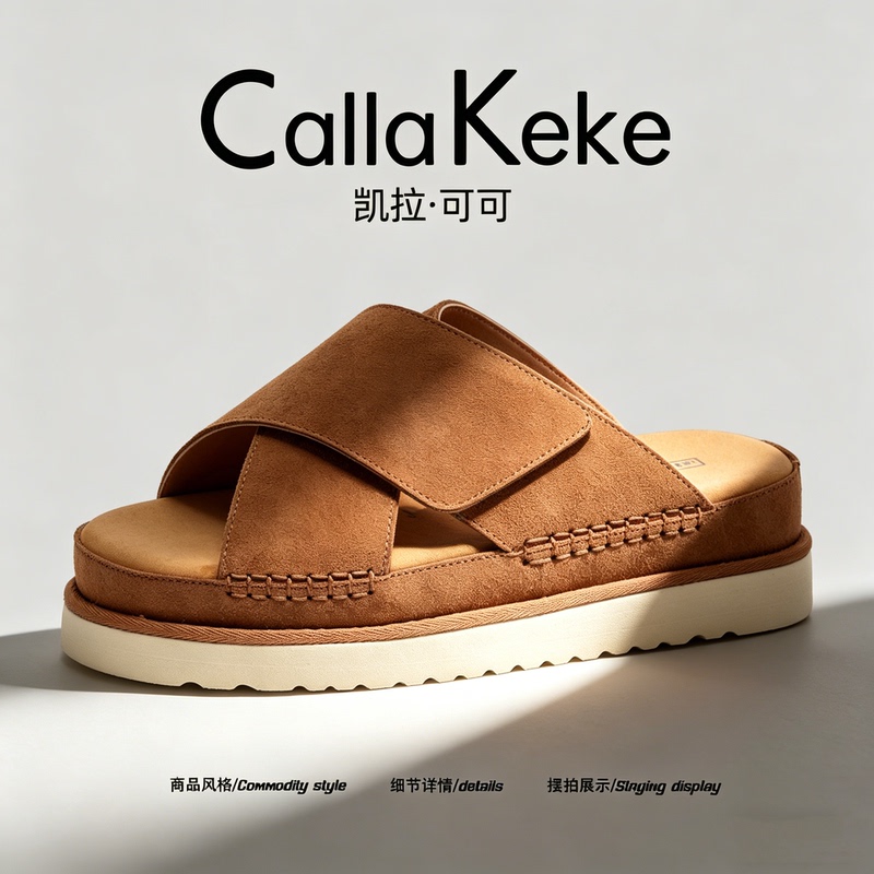 American Calla Keke Casual Style Thick-Soled Cross Slippers for Men, Summer Outerwear, Breathable and Wear-Resistant Brown Sandals American Calla Keke Casual Style Thick-Soled Cross Slippers for Men, Summer Outerwear, Breathable and Wear-Resistant Brown Sandals