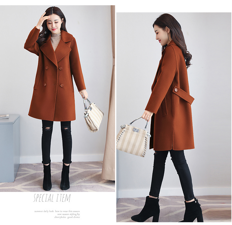Gió Hepburn cộng với áo len cashmere cotton nữ mùa thu và mùa đông mới kích thước lớn lỏng lẻo mỏng mỏng áo len ngắn mẫu áo dạ ngắn đẹp 2021