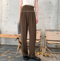 JUICE juice F19606 autumn and winter new high-waisted suit pants straight-leg pants casual coffee-colored wide-leg pants