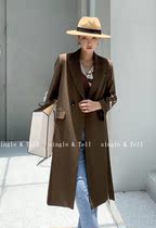 Great café DAKA autumn winter new long style suit jacket women Zwaist large wind clothes minimalist pure color Temperament Classic