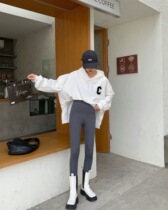 Autumn Winter Tight Height Waist Beating Bottom Long Pants Barbie Pants High Waist Pants Shark Pants Slim High Slung Black Plus Suede Net Red Pants