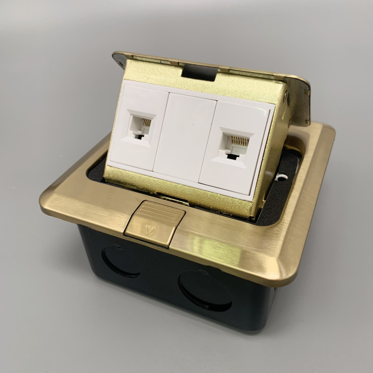 Four-way Songi Phone Computer Plugging Copper Brushed Anti-suction Bullet Bounce Internet Phone Ground Floor Plugging