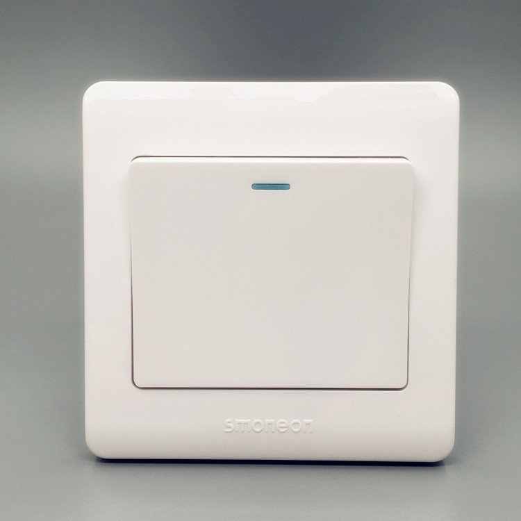 One-on double-cut switch, one-on-one single-on single-on double-cut wall switch panel, white concealed 86 type