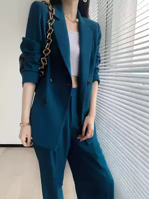 Fried Street suit suit female Korean version 2021 Autumn New wide leg pants fashion temperament big name high-end casual suit