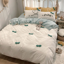 Net red hipster wash cotton four-piece cotton cotton Princess wind fairy bed sheets quilt cover bedding