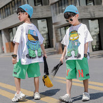 Boy childrens summer suit 2021 new Korean version of the trend handsome childrens short-sleeved two-piece set new products