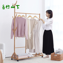 Hanger Floor-to-ceiling bedroom simple household simple modern wooden clothes rack Nanzhu vertical mobile coat rack