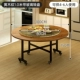 [黄木纹 -带玻璃桌盘1.0米【推荐4-6人】【防污耐磨】【稳固不塌】]