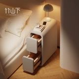 Ультраузкая прикроватная тумбочка, небольшой сэндвич-шкаф высотой 20 см, простая современная спальня из цельного дерева, очень узкая прикроватная стойка для хранения, шкаф для хранения