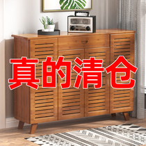 Shoe cabinet home door ultra-thin door door integrated wall door net red corridor balcony pure solid wood porch storage rack