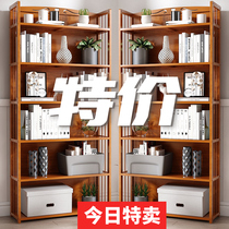 Bookshelf Floor-to-ceiling simple living room office storage small shelf Simple childrens table student bamboo bookcase