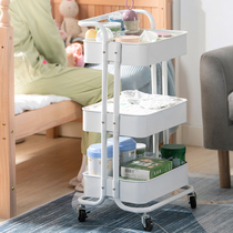 Small cart snack rack multi-layer pulley movable kitchen storage rack newborn baby products storage