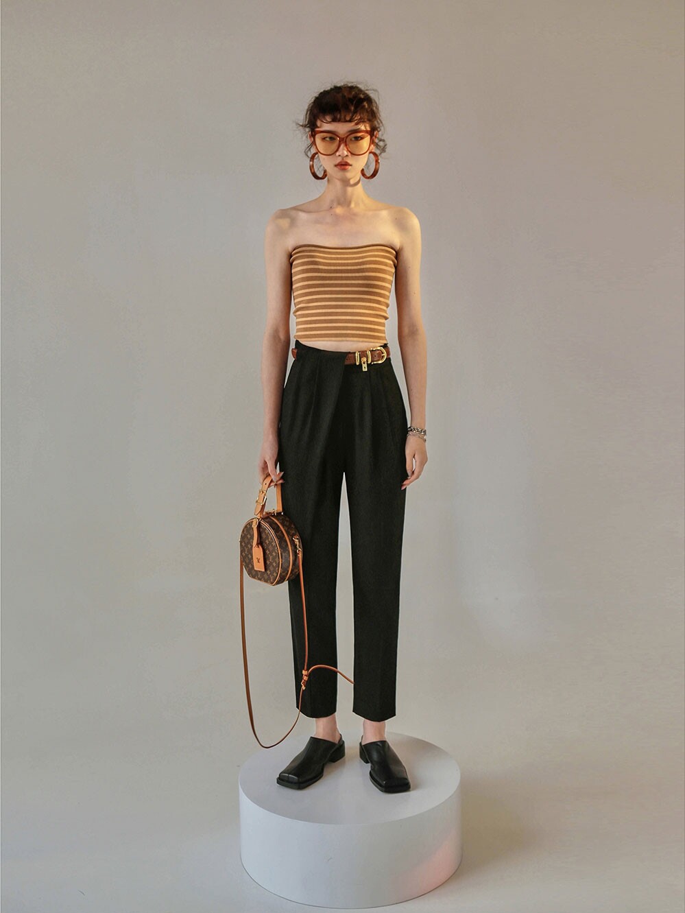 MXU Classic Small Straight Drum Waltz Yarn Anti Crease Floating Comfort High Waist Display Slim 90% West Pants Tapered Casual Pants Woman