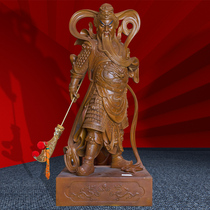 Sanmantuo Station Guan Gong Ornament Camphor Wood Statue 90cm Martial God of Wealth Garan Bodhisattva Buddha Statue Guan Yu Guan Er Ye Statue