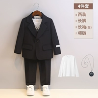 Черный комплект, костюм, штаны, футболка, ожерелье, 4 предмета