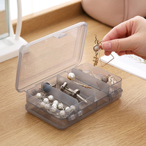 Double-layer jewelry box with lid Plastic transparent earrings storage box Jewelry small box Earrings storage box Jewelry box