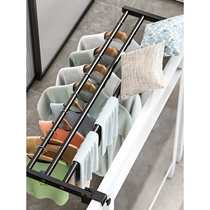 Balcony clothes drying artifact anti-theft window guardrail window clothes drying rack window drying rod window sill outdoor retractable shoe drying rack