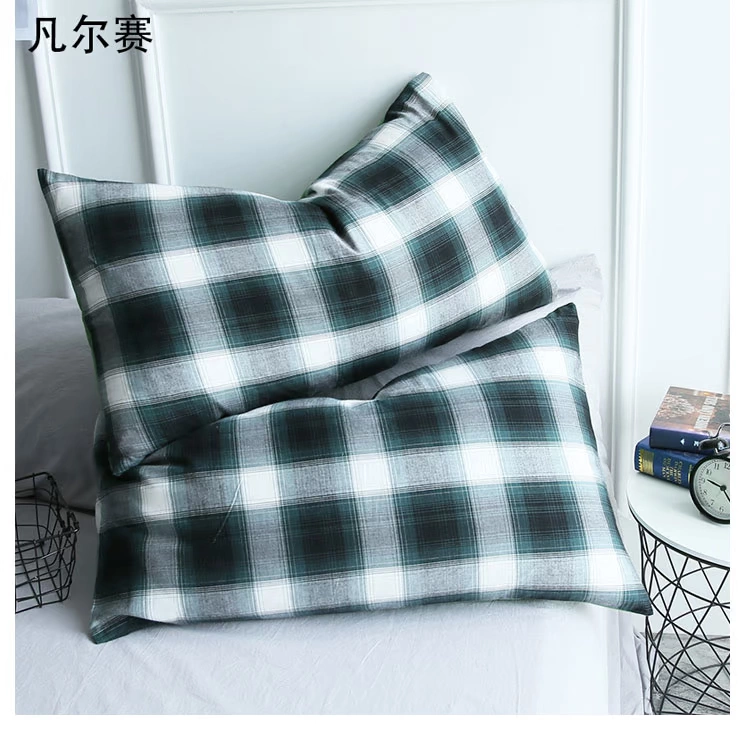 Vỏ gối bằng cotton nguyên chất với bộ gối cotton 48 * 74cm Bộ túi gối đơn Màu sắc có thể đảo ngược mà không có lõi