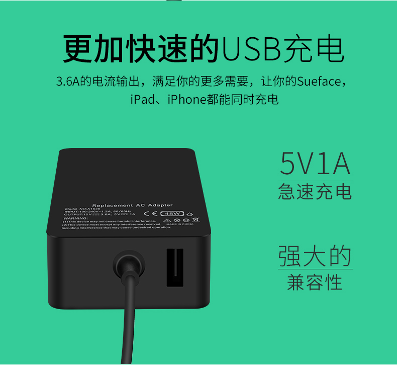 Microsoft Tablet Surface pro2 1 RT power adapter phụ kiện cáp 12V3.6A48W