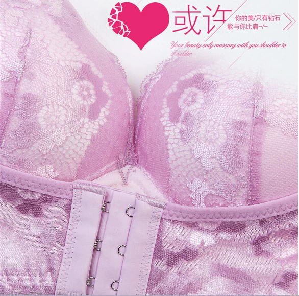 Kích thước lớn ren phía trước khóa đẹp làm đẹp không có vòng thép áo ngực tập hợp điều chỉnh liền mạch loại đồ lót vest bra