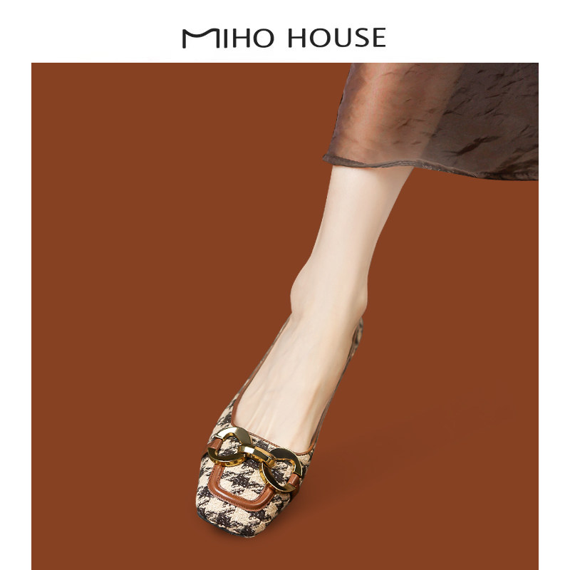 Ulovazn Japan~French elegant style grace grand plate coarse and shallow shoes female spring retro - female shoes