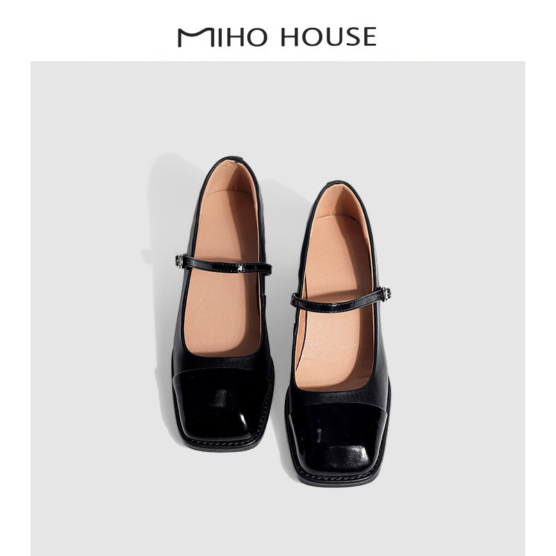 Ulovazn Japan~French temperament of the retro Mary Jane shoes with a buckle shallow leather ballet shoes