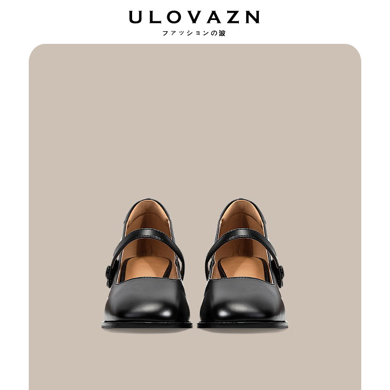 Ulovazn Japan~2023 Spring New Black Retro Festival Mary Jane Shoes Comfortable Temperance Shoes