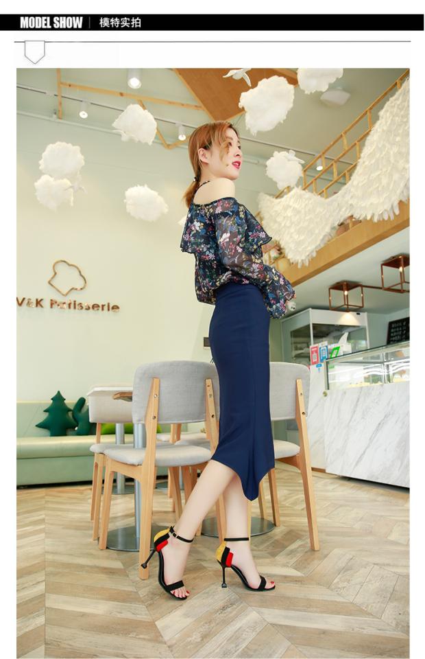 Phiên bản Hàn Quốc mùa hè 2018 mới sandal cao gót đế xuồng gợi cảm hở ngón từ khóa màu hoang dã phù hợp với giày mèo và nữ dép lê nữ đẹp