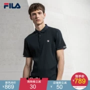 Áo thun ngắn nam Fila Fila 2019 mùa xuân Mới đơn giản đan áo ngắn tay áo sơ mi ngắn tay nam - Áo polo thể thao