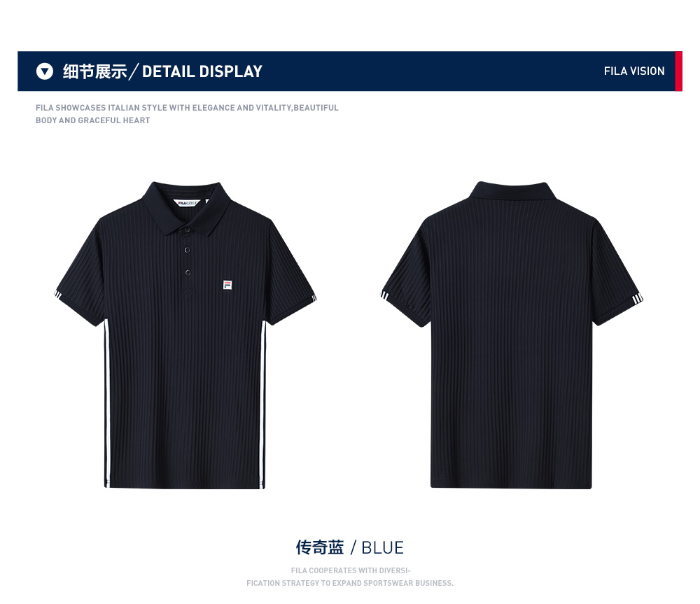 Áo thun ngắn nam Fila Fila 2019 mùa xuân Mới đơn giản đan áo ngắn tay áo sơ mi ngắn tay nam - Áo polo thể thao polo tay dài