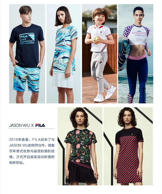 Fila fila dress 2018 mùa hè mới ngắn tay cổ điển kinh doanh thể thao dress