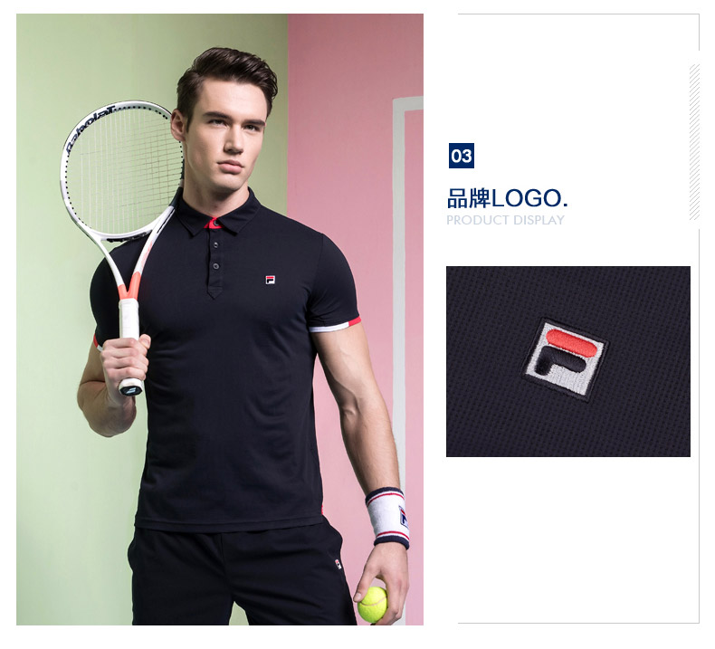 FILA Fila nam ngắn POLO2018 mới thời trang giản dị thể thao nam áo sơ mi thoáng khí ngắn T ngắn tay áo sơ mi polo trắng