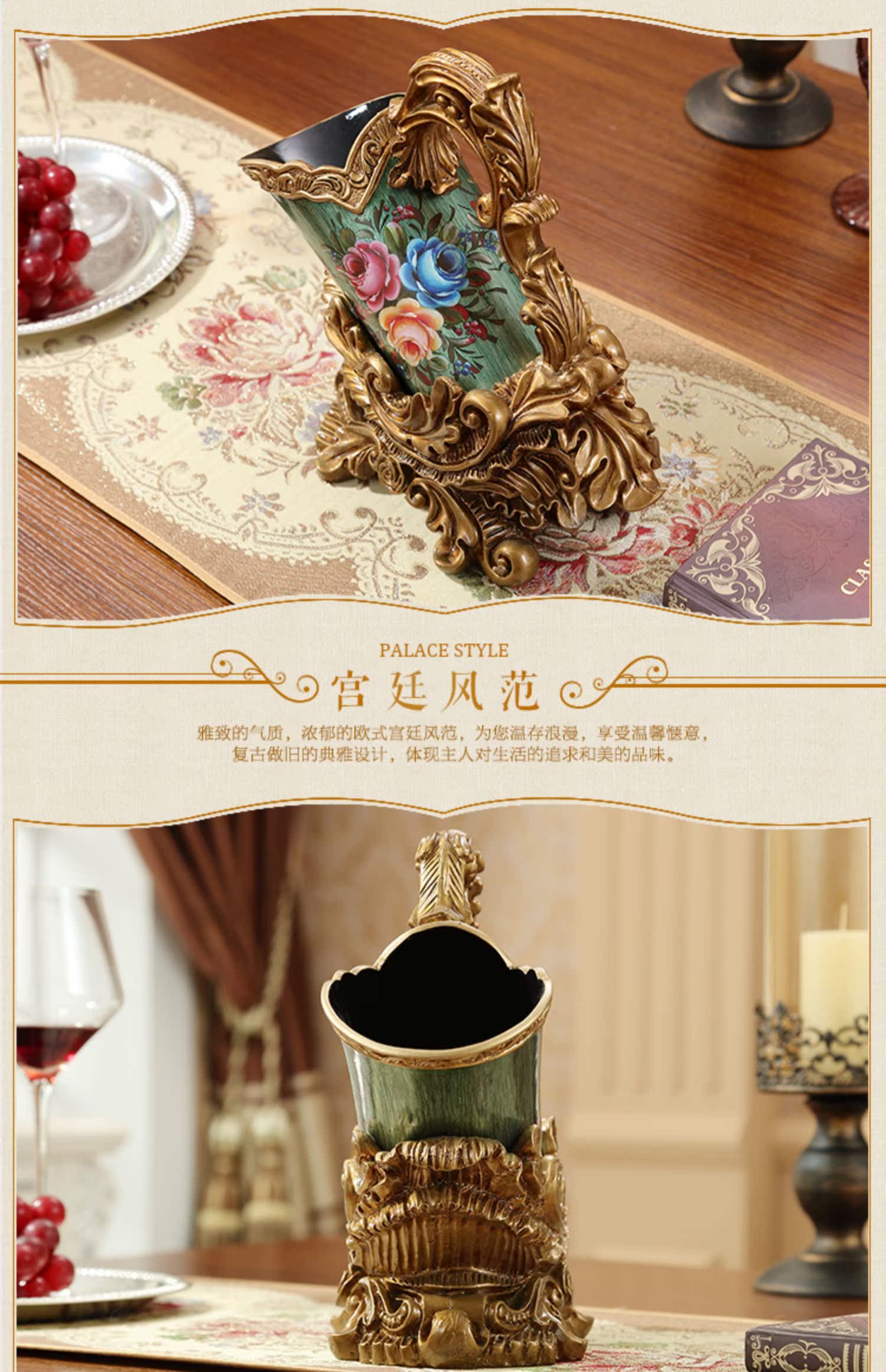 Châu Âu retro giá rượu nhà phòng khách tủ rượu trang trí đồ trang trí sang trọng cao cấp nhựa giá rượu decor phòng khách