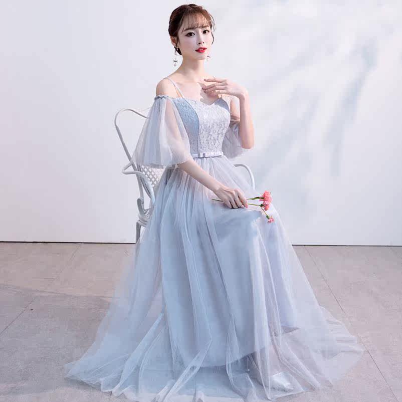 New Shivering Voice Bridesmaid Service Korean version Long version 2019 new Summer Fall bridesmaids can normally wear a fairy temperament
