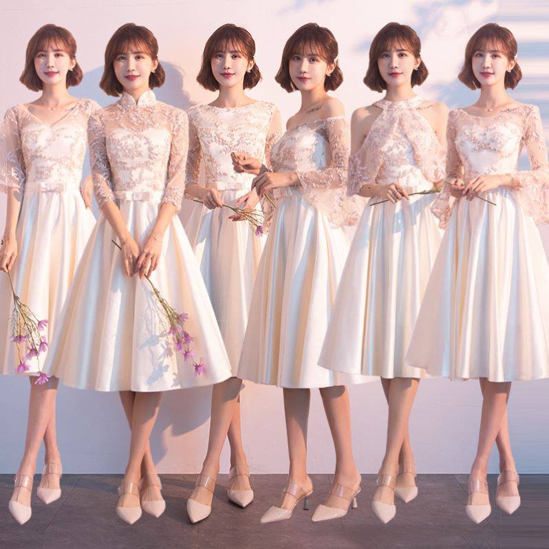 Bridesmaid's dress for a short fairy, a bridesmaid's wedding sister dress, and a small gown schoolgirl.