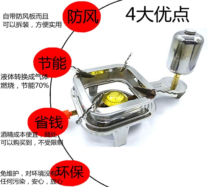 Changjin Sơn gas hóa bếp cồn ngoài trời di động cắm trại dã ngoại bếp lò đặt bếp lửa thiết bị nồi hơi - Bếp lò / bộ đồ ăn / đồ nướng dã ngoại bếp nướng ga mini