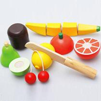 Baby wooden fruit cut to see Chee Le fruit vegetable toys Childrens House simulation cut cut look set