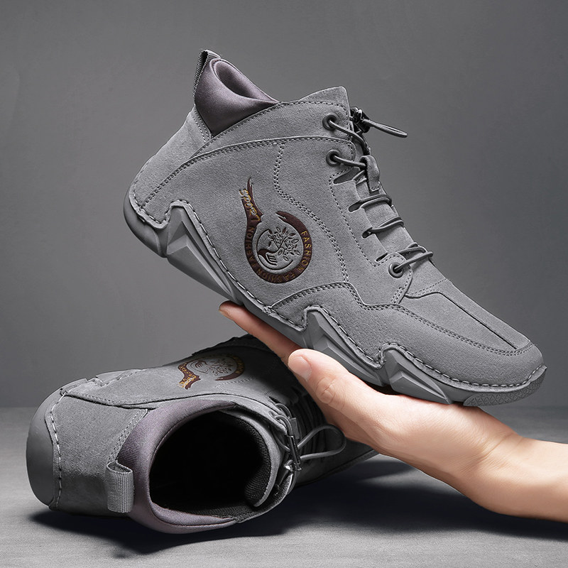 Shield Rams clearance deal special plus velvet high-top shoes men's beanie shoes large size Martin boots driving pick-up leaking cotton shoes