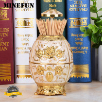 Nordic Portable Press-Type Creative Stainless Steel Toothpick Box Silo Cup Flush Bottle Cotton Sign Box Containing Hotel Exclusive Home