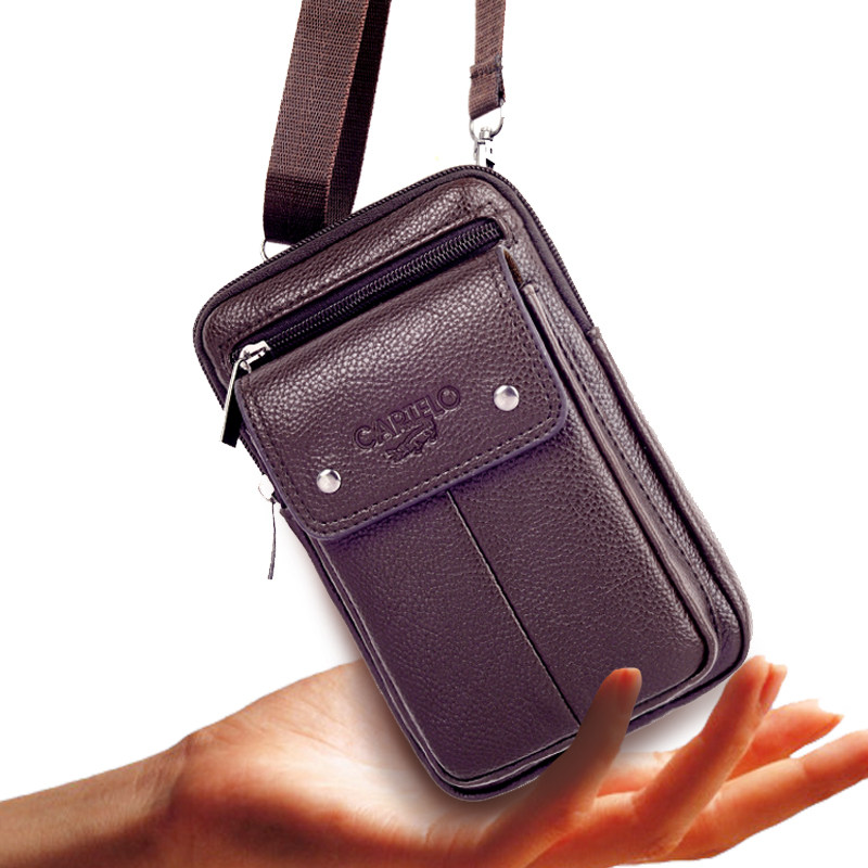 2021 new male phone bag PURSE STRINGS Versatile Diagonal Satchel men's small Shoulder Bag Wear Girdle Bag Portable Small Satchel Bag