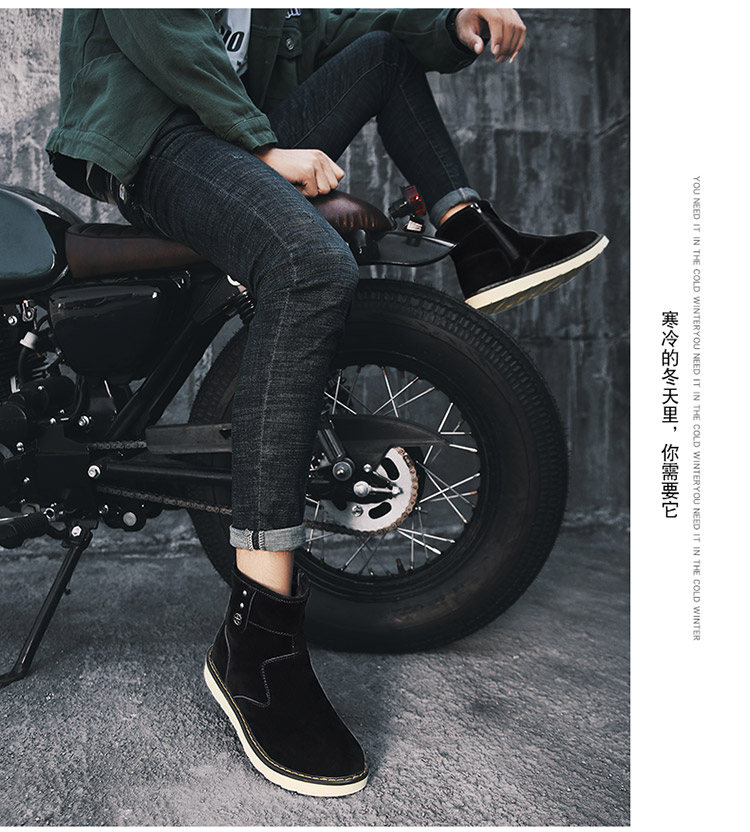 Giày nam mùa đông Giày tuyết nam Giày cao cổ Hàn Quốc Giày cao cổ Cotton Boots ấm cộng với nhung Giày bông Đông Bắc Xu hướng Martin Boots giầy golf