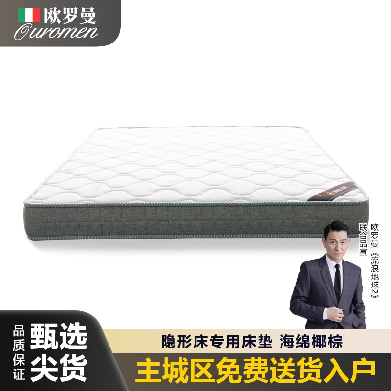 Invisible Bed Wall Bed Special Spring Mattress Natural Mattress Soft and Hard Household Children's Coconut Palm Mat Thin Mattress