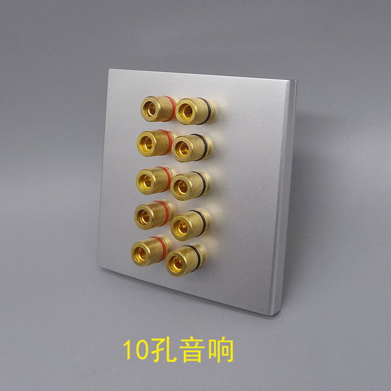 Silver gray 86 Speaker terminal ten-hole audio 5 sets of audio speaker socket 10 speaker panel banana seat