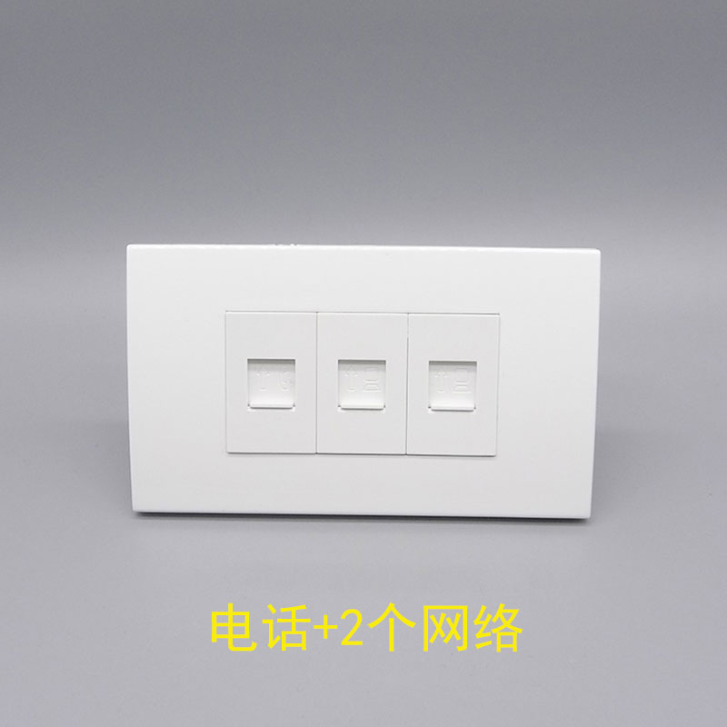 120 Type 3 - bit double - mouth network with telephone socket 2 RJ45 computer single telephone broadband wire wall panel