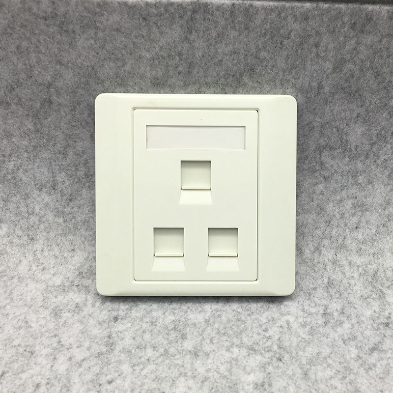 Type 86 three-port empty computer socket panel Three-bit network module panel Three-bit network cable RJ45 network port socket
