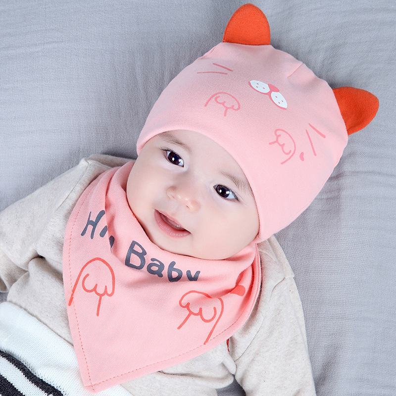 Baby Hat Triangle Towel Boy Beginner Autumn Winter Newborns Female Baby Boy Summer cap 0-3-6 months Winter