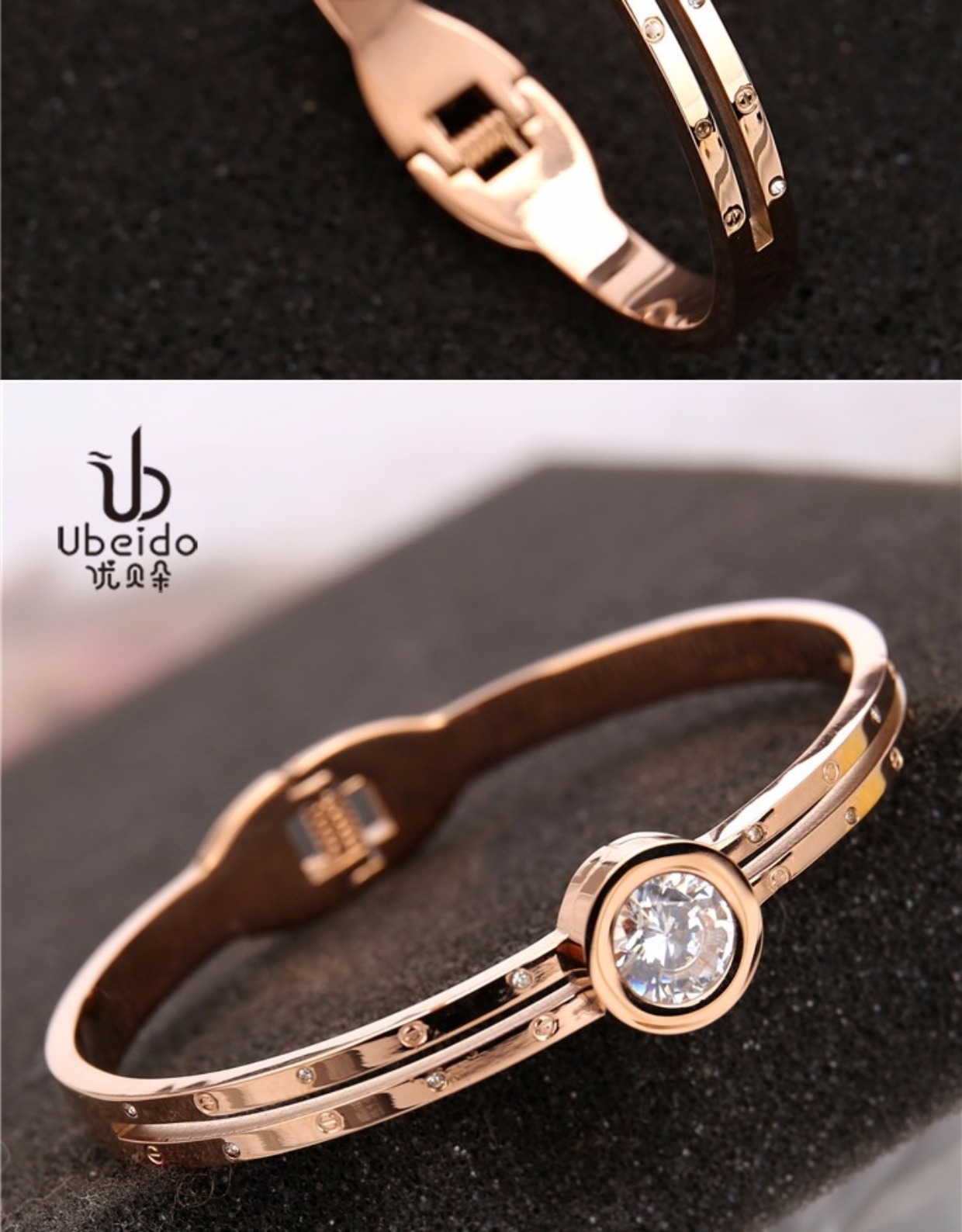 Vòng tay thép titan nữ cổ điển hoang dã Hàn Quốc thời trang vòng đeo tay zircon cường điệu khí chất tay người yêu đồ trang sức vòng tay tinh lâm