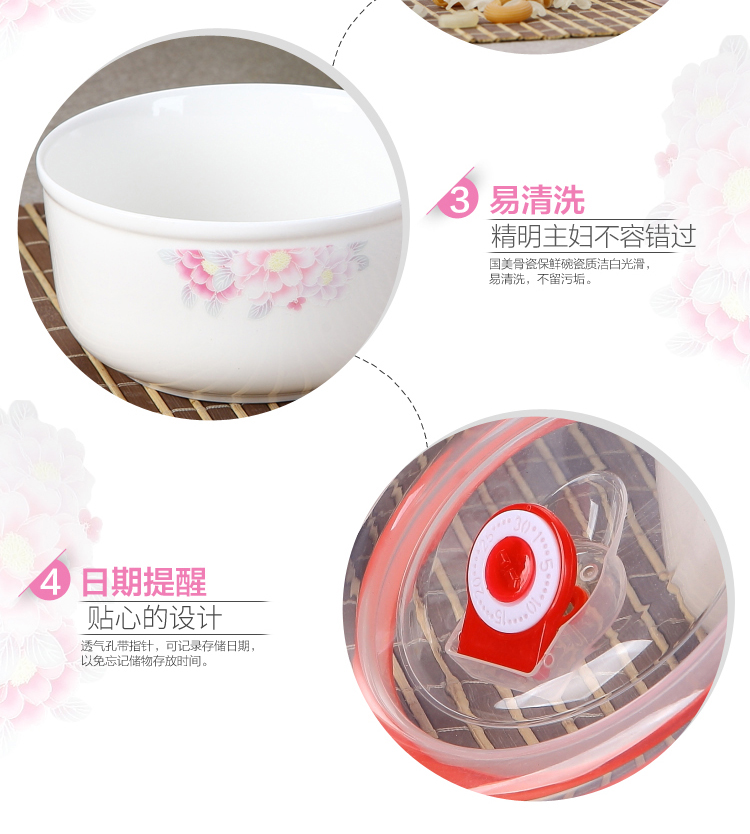 Gome 5/6 inch tủ lạnh bát tươi lò vi sóng hộp lưu trữ hộp kín bát lớn bát mì ăn liền - Hộp cơm điện sưởi ấm hộp com giữ nhiệt elmich