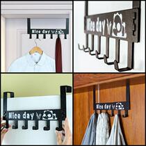 Door rear adhesive hook wall hanging strong load-bearing hook creative seamless nail-free hanger dormitory door back shelf