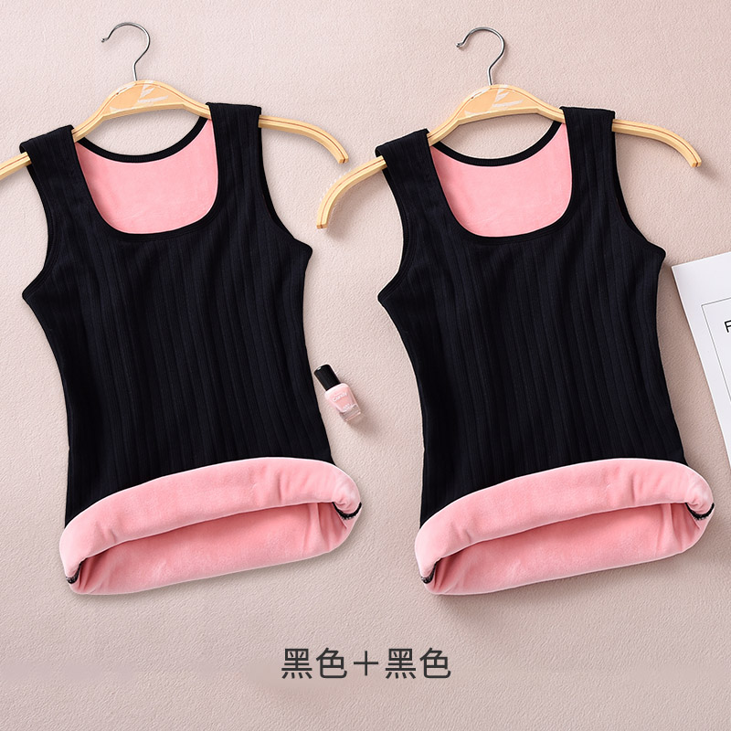 Ấm vest cô gái dày nhung mặc sling bông chặt chẽ bên trong sinh lạnh đang lớn mùa đông áo khoác đồ lót